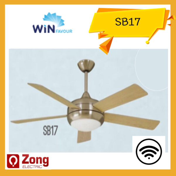 Winfavour พัดลมเพดาน พัดลมโคมไฟ ใบพัด 52นิ้ว5ใบพัด ชนิดรีโมท สีน้ำตาลอ่อน  SB17 Remote control ceiling fan