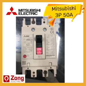 เบรกเกอร์มิตซูบิชิ ป้องกันไฟเกิน 3เฟส 3สาย 50แอมป์ ของแท้!!! MITSUBISHI Breaker 3P50A